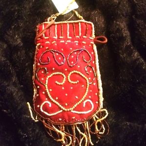 Beaded 2 sided jewel crossbody handbag